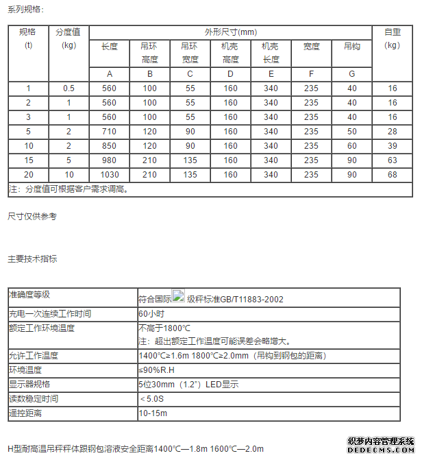 直视耐高温电子吊秤